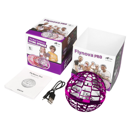 Latająca Wirująca Kula Flynova Sterowana Ręką Różowa LED 10 cm