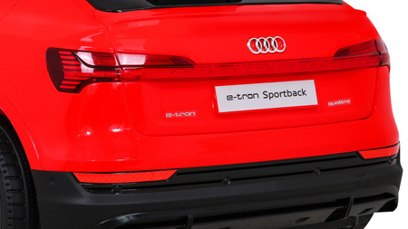 Audi E-Tron Sportback dla dzieci Czerwony + Pilot + Napęd 4x4 + Wolny Start + Radio MP3 + LED