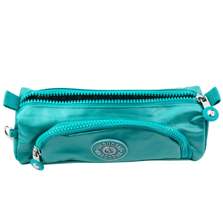 Piórnik Szkolny Funkcjonalny Dwie Kieszenie Zawieszka Mix