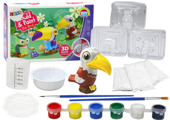 Zestaw Kreatywny Artystyczny Ptaki 3D Gips Farbki