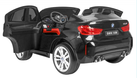 BMW X6M XXL dla 2 dzieci Lakier Czarny SUV + Pilot + Ekoskóra