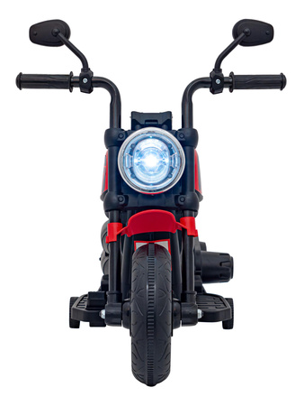 Motorek Chopper FASTER na akumulator dla dzieci Czerwony + Radio FM + Panel audio + LED
