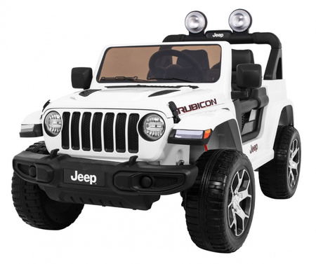 Jeep Wrangler Rubicon na akumulator dla dzieci Biały + Pilot
