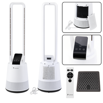 Wentylator Bezłopatkowy Podłogowy Oscylacja Timer Wyświetlacz LCD PILOT