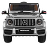 Mercedes AMG G63 dla dzieci Lakier Srebrny + Pilot + MP3 LED + Wolny Start + EVA + Pasy