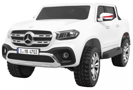 Mercedes Benz X-Class dla dzieci Biały Pickup + Pilot + Napęd 4x4