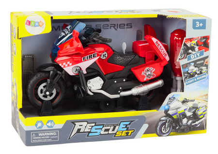 Motocykl Do Skręcania Ratunkowy DIY Światła Dźwięki Czerwony
