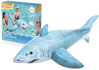 Materac dmuchany Rekin do pływania dla dzieci 3+ BESTWAY 183x102cm + 2 uchwyty