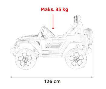 Jeep Wrangler Rubicon na akumulator dla dzieci Czerwony + Pilot + Radio MP3 LED + Koła EVA