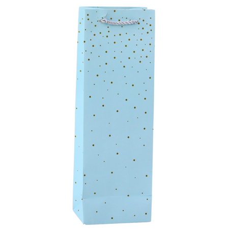 Torba Prezentowa Na Wino Butelkę Papierowa Złote Kropki 35 x 12 x 9 cm