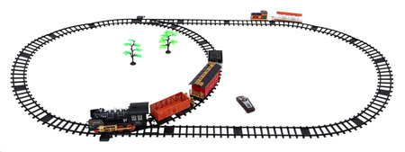 Zdalnie sterowana Kolejka z torami dla dzieci 3+ Funkcja dymu + Dźwięki Światła