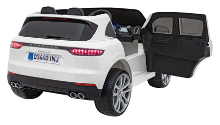Porsche Cayenne S na akumulator dla dzieci Lakier Biały SUV + Pilot