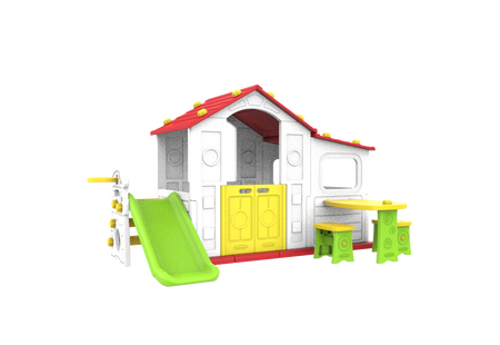 Duży Dom Z Przedsionkiem 4w1 Czerwony Dach