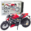 Motocykl Sportowy Metalowy Światła Dźwięki Srebrne Elementy Czerwony 1:12