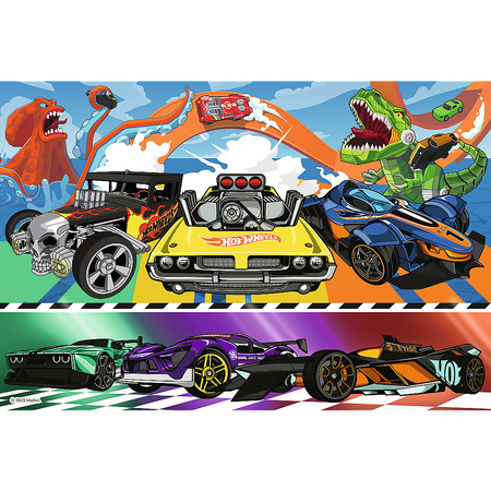 Puzzle - 100 - Pędzące samochody - Hot Wheels - Trefl 16466