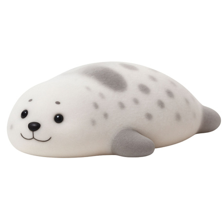 Gniotek Silikonowy Foka Z Sierścią Miękka Do Ugniatania Szara 12 cm