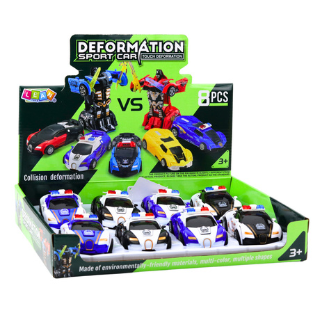 Auto Robot 2w1 Samochód Sportowy Policyjny Napęd Mix