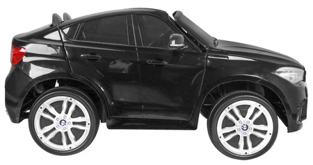BMW X6M XXL dla 2 dzieci Lakier Czarny SUV + Pilot + Ekoskóra