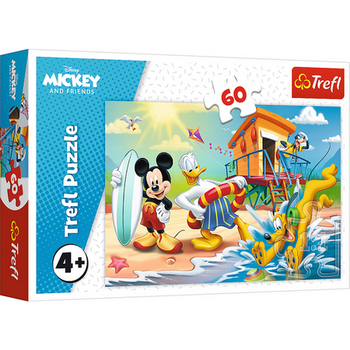 Puzzle - 60 - Ciekawy dzień Mikiego i przyjaciół - Myszka Miki - Trefl 17359