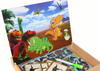 Zestaw Edukacyjnych Puzzli Magnetycznych z Dinozaurami