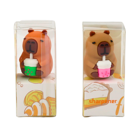 Strugaczka Kapibara Z Kubkiem Szkolna Biurowa Brązowa