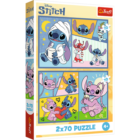 Puzzle - 2x70 - Ze Stitchem nie ma nudy - Disney Lilo and Stitch - Trefl 34444