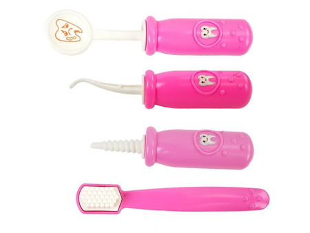 Zestaw Lekarski Mały Dentysta Akcesoria W Walizce Różowy