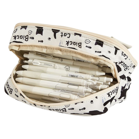 Piórnik Przybornik Szkolny W Czarne Koty Biały 21cm