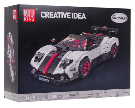 Zestaw Klocków Autko Sportowe 960el.Białe