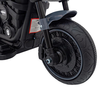 Motorek Chopper FASTER na akumulator dla dzieci Szary + Radio FM + Panel audio + LED