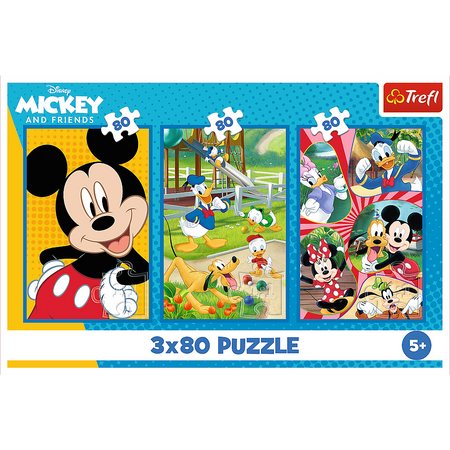 Puzzle - 3x80 - Ekipa Myszki Miki - Trefl 34887