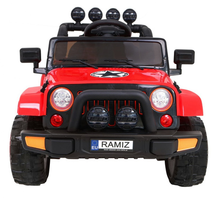 Auto Terenowe Full Time 4WD dla dzieci Czerwony + Napęd 4x4 + Pilot + Audio LED + Schowek