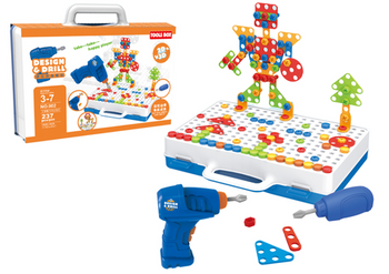 Kreatywny Zestaw Majsterkowicza Klocki DIY Wiertarka Walizka