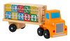 Drewniana Ciężarówka z Naczepą i Klockami dla dzieci 2+ Zabawka edukacyjna + Klocki z literami cyframi
