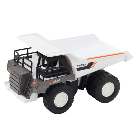 Wywrotka Ciężarówka Budowlana Metalowe Elementy Napęd Biała