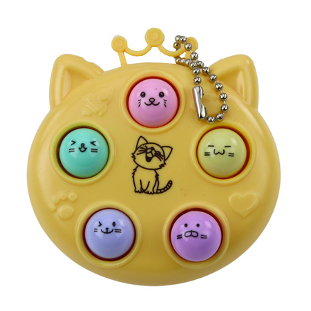 Brelok Mini Gra Zręcznościowa Wac A Mole Kotki Fioletowy Różowy Żółty