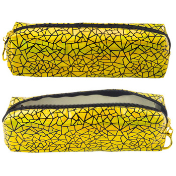 Piórnik Szkolny Biurowy Jednokomorowy Wzór Holograficzny Złoty 20x6,5 cm