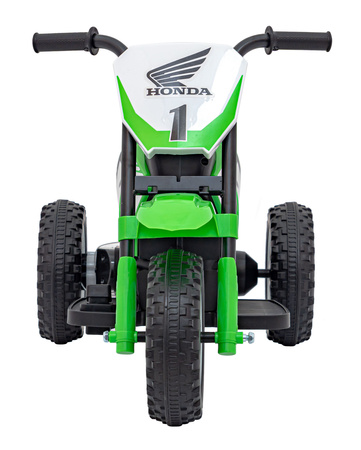 Motorek Cross Honda CRF 450R na akumulator dla dzieci Zielony + 3 Koła + Gumowy Bieżnik + Klakson