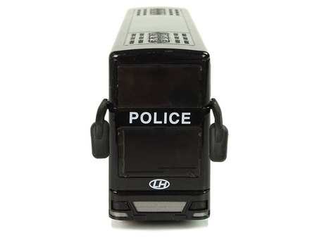 Autobus Policyjny Dwupiętrowy Czarny z Napędem Frykcyjnym