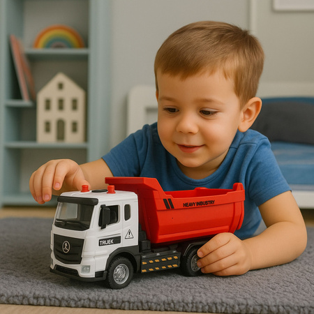 Ciężarówka Wywrotka Metalowa Kabina Ruchoma Skrzynia Światła Dźwięki