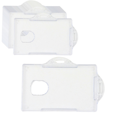 Etui Poziome Na Identyfikator Karty Twardy Plastik Przeźroczyste 10szt.
