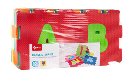 Mata z 36 Puzzli dla dzieci 10m+ Wyjmowane cyfry litery + Pianka EVA + Składanie figur