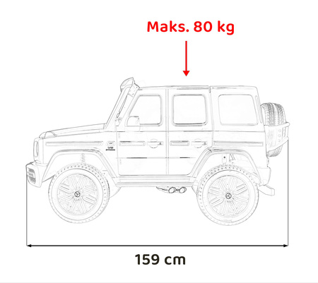Pojazd Mercedes Benz G63 AMG XXL STRONG MP4 Czarny