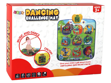 Mata Do Tańczenia Z Motywem Dinozaurów 90cm x 86cm