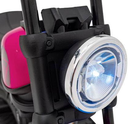 Motorek Chopper FASTER na akumulator dla dzieci Różowy + Radio FM + Panel audio + LED