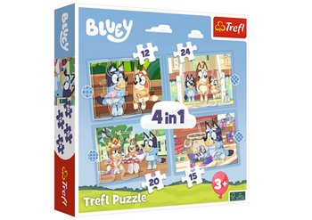 Puzzle - 4w1 (12, 15, 20, 24) - Bluey i jego świat - Trefl 34637