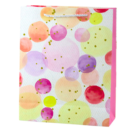 Torba Prezentowa Kropki Akwarelowe Pastelowe  32 × 26 × 10 cm