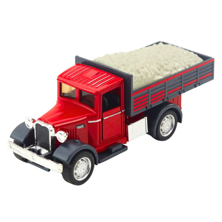 Ciężarówka Klasyczna Metalowa Napęd Pull Back Światła Dźwięki