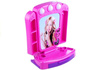 Toaletka Zestaw Kosmetyki Lusterko Światełka Róż
