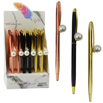 Długopis Metalowy Automatyczny Perła Niebieski Tusz 1.0mm